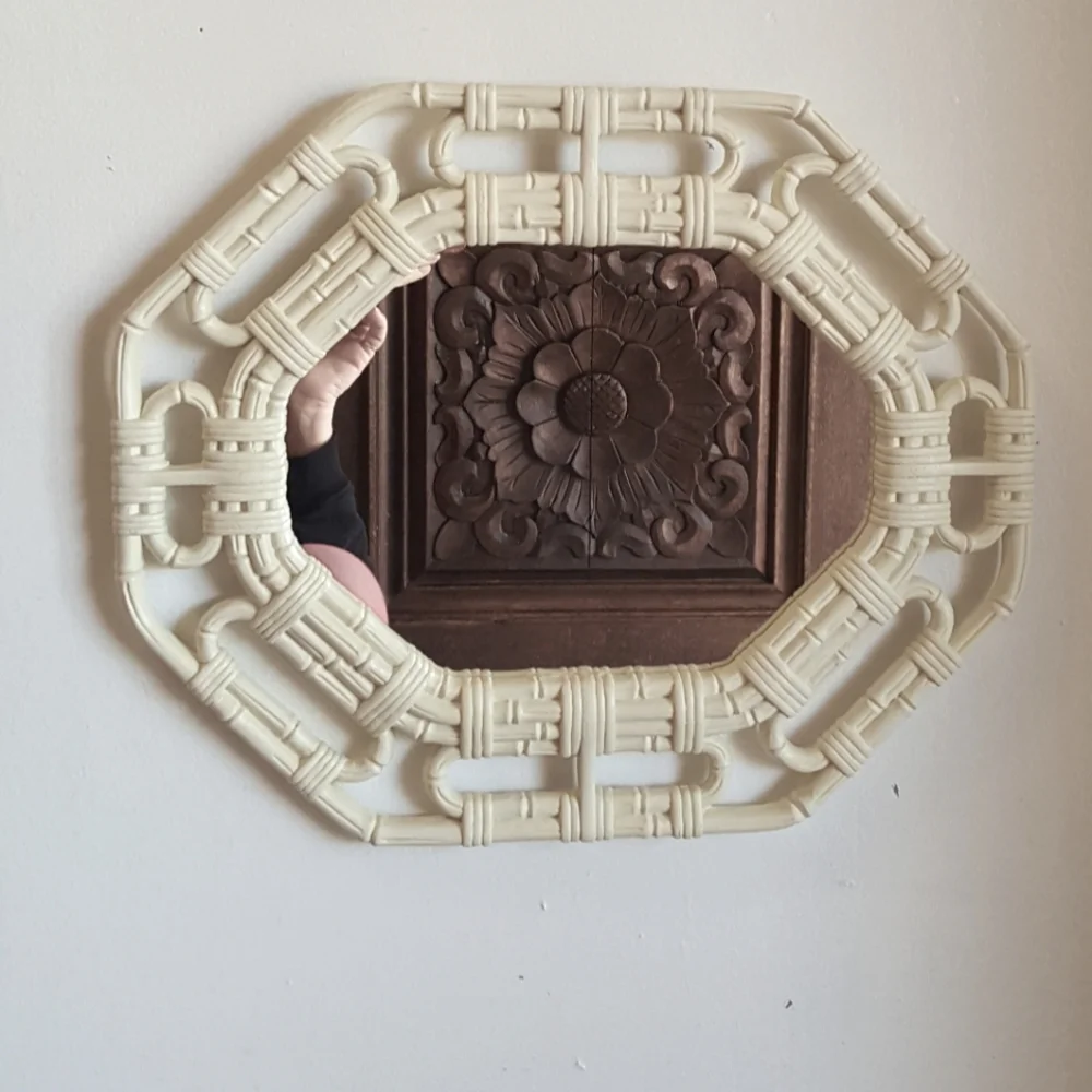 Vintage Homco Faux Bamboo Mirror